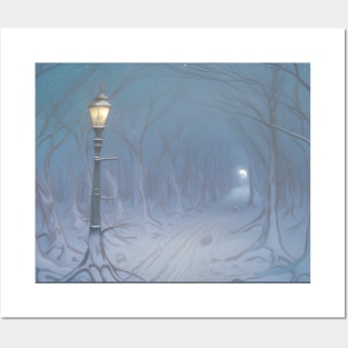 The lamppost in the woods Posters and Art